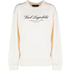 Karl Lagerfeld, Sweatshirts & Hoodies, Dames, Wit, L, Katoen, Sweatshirts Hoodies