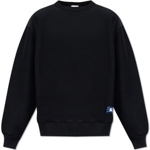 Burberry, Sweatshirts & Hoodies, Heren, Zwart, M, Katoen, Sweatshirt met logo