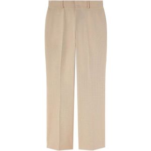 Palm Angels, Broeken, Heren, Beige, S, Katoen, Beige Retro Flare Pantalon