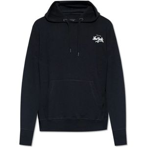 Rag & Bone, Sweatshirts & Hoodies, Heren, Zwart, XL, Katoen, Hoodie met logo-print