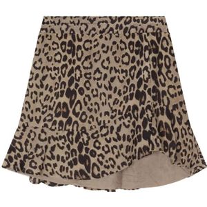 Alix The Label, Panterprint Elastische Taille Rok Bruin, Dames, Maat:S