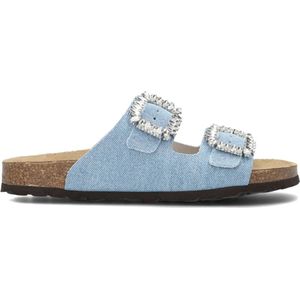 Lina Locchi, Schoenen, Dames, Blauw, 41 EU, Suède, Blauwe Suède Pantoffels