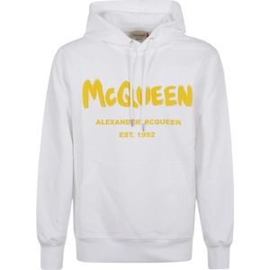Alexander McQueen, Sweatshirts & Hoodies, Heren, Wit, M, Katoen, Sweatshirts
