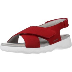 Mephisto, Schoenen, Dames, Rood, 37 EU, Comfortabele platte sandalen voor vrouwen