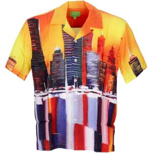Huf, Overhemden, Heren, Oranje, XL, Shirts met korte mouwen