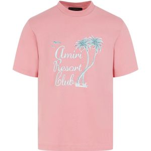 Amiri, Tops, Heren, Roze, M, Katoen, Gedurfd Roze Paars T-shirt