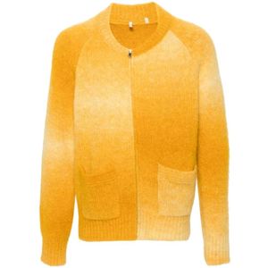 Sunflower, Truien, Heren, Geel, S, Gele Ombre Rits Cardigan