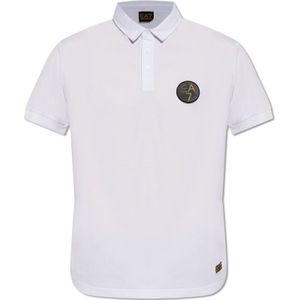 Emporio Armani Ea7, Polo shirt met logo Wit, Heren, Maat:L