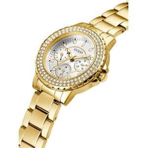 Guess, Accessoires, Dames, Geel, ONE Size, Elegante kristallen horloge met datumfunctie