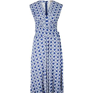 Diane Von Furstenberg, Maxi Jurk met Wikkel-Design en Geometrisch Patroon Veelkleurig, Dames, Maat:S