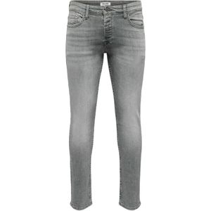 Only & Sons, Jeans, Heren, Grijs, W32 L34, Katoen, Skinny jeans