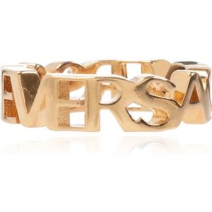 Versace, Accessoires, Dames, Geel, 63 MM, Ring met logo