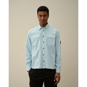 C.p. Company, Overhemden, Heren, Blauw, L, Katoen, Gabardine Zakken Shirt Starlight Blue