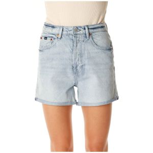 Denham, Korte broeken, Dames, Blauw, W27, Denim, Hoge Taille Denim Shorts Vijf-Pocket Stijl