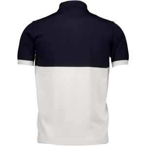 Gentiluomo, Tops, Heren, Veelkleurig, L, Zip SS Polo Shirt Navy Blue