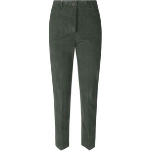 Momoni, Velours Gestreepte Broek Groen, Dames, Maat:XS