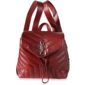 Yves Saint Laurent Vintage, Pre-owned, Dames, Rood, ONE Size, Leer, Pre-owned Leather backpacks
