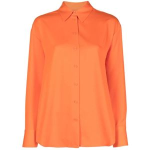 Calvin Klein, Oranje Dameskleding Shirts Oranje, Dames, Maat:XS