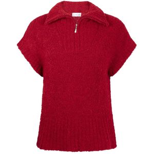 Jane Lushka, Rode Teddy Vest | Boucle Effect Design Rood, Dames, Maat:XS