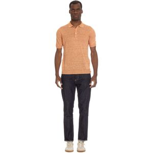 Gran Sasso, Tops, Heren, Oranje, L, Linnen, Polo Shirts