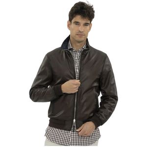 The Jack Leathers, Leren Jas Bruin, Heren, Maat:L