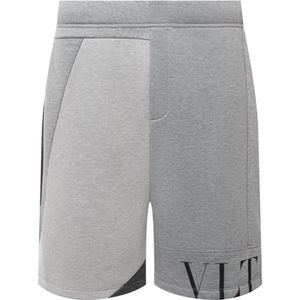 Valentino, Korte broeken, Heren, Grijs, L, Grijze Modal Shorts met Elastische Taille