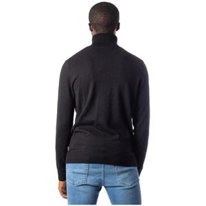 Jack & Jones, Truien, Heren, Zwart, XL, Katoen, Heren Gebreide Coltrui