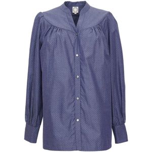 Ines De La Fressange Paris, Blouses & Shirts, Dames, Blauw, XS, Denim, Blauwe Denim Elegante Blouse
