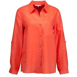 Xandres, Stijlvol Linnen Blouse Oranje Oranje, Dames, Maat:2XL