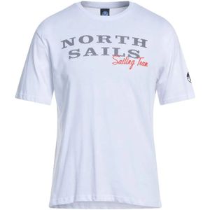 North Sails, Tops, Heren, Wit, XL, Katoen, T-Shirts