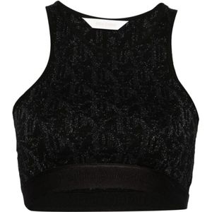 Palm Angels, Sleeveless Tops Zwart, Dames, Maat:S