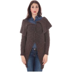 Fred Perry, Truien, Dames, Bruin, S, Wol, Bruine Wol Cardigan met Pin Detail