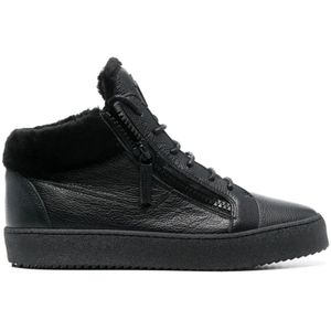 Giuseppe Zanotti, Zwarte Elegante Gesloten Platte Sneakers Zwart, Heren, Maat:42 1/2 EU