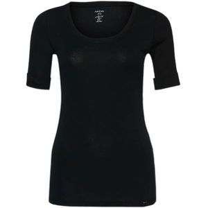 Marc Cain, Hoogwaardig Basic-Shirt Midnight Black 900 Zwart, Dames, Maat:S