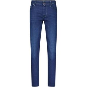 Tramarossa, Leonardo Zip Slim-Fit Jeans Blauw, Heren, Maat:W37