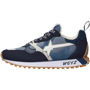 W6Yz, Suede and technical fabric sneakers Loop-Uni. Blauw, unisex, Maat:42 EU
