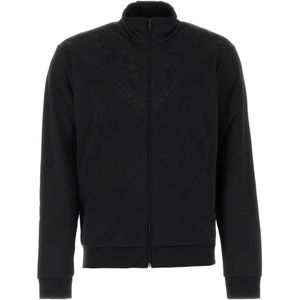 Marcelo Burlon, Sweatshirts & Hoodies, Heren, Zwart, S, Polyester, Zwarte polyester blend sweatshirt