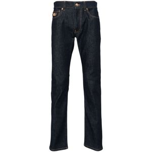 Versace, Jeans, Heren, Blauw, W31, Katoen, Blauwe Slim Fit Jeans