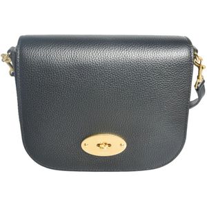 Mulberry, Tassen, Dames, Zwart, ONE Size, Zwarte leren Darley Satchel tas