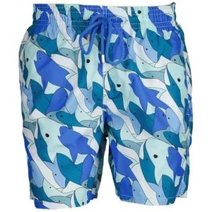 Vilebrequin, Haaien Print Blauwe Zwembroek Blauw, Heren, Maat:M