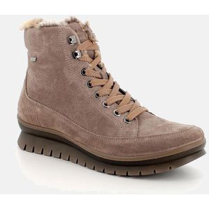 Igi&Co, Schoenen, Dames, Beige, 36 EU, Leer, Leren Enkellaarzen met Gore-Tex Technologie