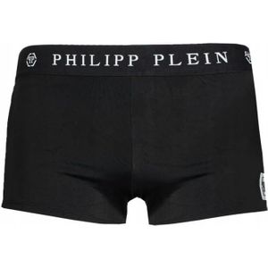 Philipp Plein, Badkleding, Heren, Zwart, M, Leer, Elegante Heren Boxer Zwembroek