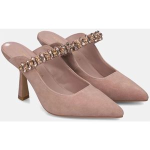 Alma EN Pena, Schoenen, Dames, Roze, 40 EU, Leer, Kristal Slingback Schoen