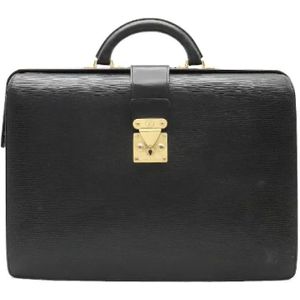 Louis Vuitton Vintage, Pre-owned, Heren, Zwart, ONE Size, Leer, Tweedehands leren handtassen