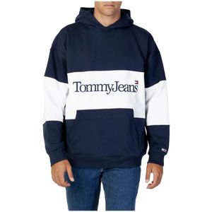 Tommy Jeans, Sweatshirts & Hoodies, Heren, Blauw, S, Katoen, Skater Serif Hoodie