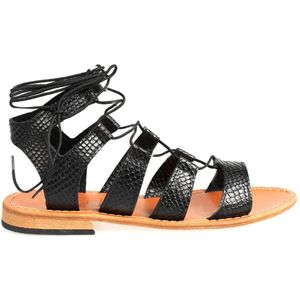 Baldinini, Schoenen, Dames, Zwart, 36 EU, Leer, Romeinse Sandalen