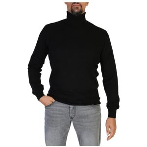 Cashmere Company, 100% Cashmere Trui Herfst/Winter Mannen Zwart, Heren, Maat:M