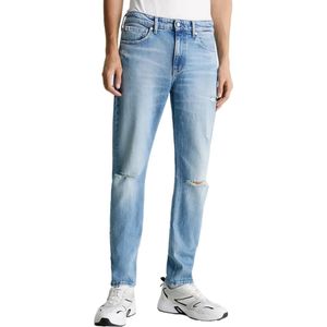 Calvin Klein Jeans, Jeans, Heren, Blauw, W34 L32, Katoen, Heren Tapered Jeans