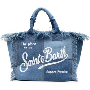 MC2 Saint Barth, Tassen, Dames, Blauw, ONE Size, Katoen, Handbags