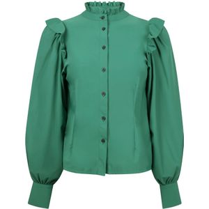 Jane Lushka, Stijlvolle Groene Kim Blouse Groen, Dames, Maat:M